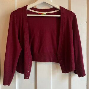 Burgundy bolero with buttons size XL/1X